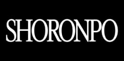 A bold, white, uppercase typographic logo spelling 'SHORONPO' in a clean, modern sans-serif font centered against a solid black background, creating high contrast and visual impact for brand recognition.